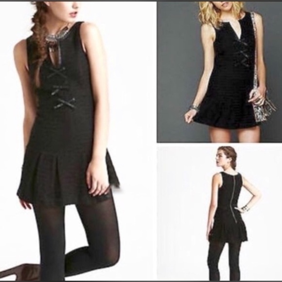 Free People Black Flounce Dress Size 6 - Picture 1 of 5